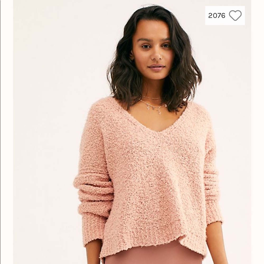 Free People Finders Keepers V-Neck Sweater Pink XS